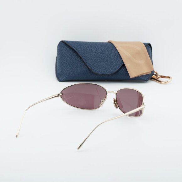 Loewe LW40164U 32U Oval Sunglasses – Gold\\Purple